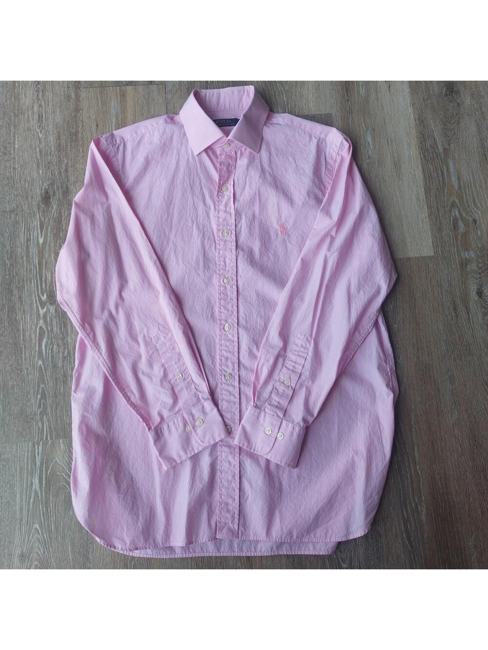 Polo Ralph Lauren Mens Shirt Size L Long Sleeves Button Up Rose Pink 100%Cotton